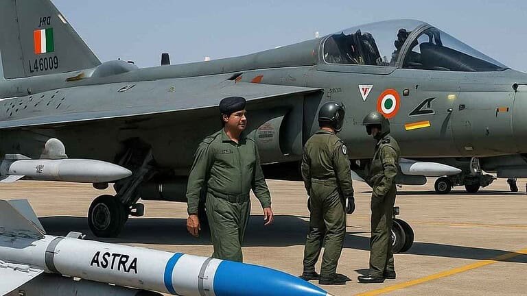 India Air Force fighter jet ground crew preparing aircraft for mission, military aviation, defense technology, strategic air force operations, defence broadcast.